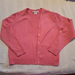 Brooks Brothers girls size Large pima cotton pink cardigan, EUC